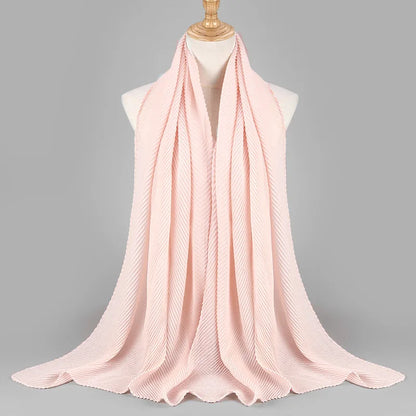 Women Plain Cotton Scarf Head Hijab Wrap Solid Full Cover-up Shawls Foulard Femme Headband Crinkle Muslim Hijabs Store 2024 NEW
