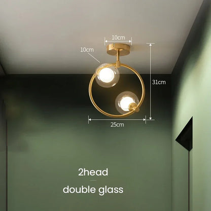 Medieval Bauhaus Gold Glass Ball Bubble Hanging LED Pendant Lights Creative Forged Lamps for Bedroom Home Decoration Chandelier