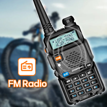 1PC Portable Handheld Walkie Talkie Baofeng High Quality EU Plug UV-5R 128 Channels 3-5KM Long Range FM Radio Communication