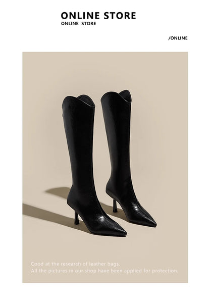 2025 Autumn New Products Women's Brown Suede High-Top Thigh Boots Pointed Toe Stiletto High Knight Boots