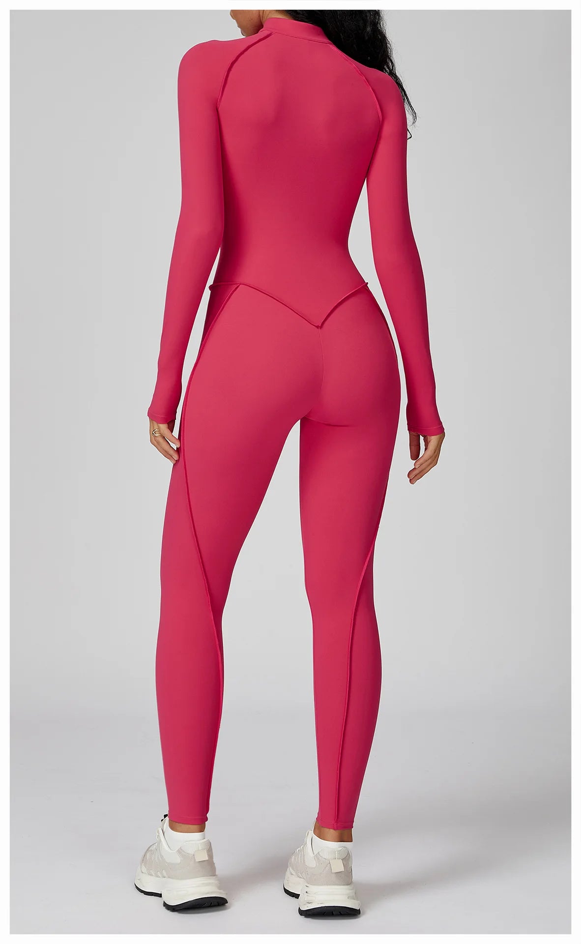 Sexy Rompers Workout Zipper Jumpsuit Long Sleeves Sports Bodysuits Women Gym Running Fitness Suits Gym Tracksuit Sportswear