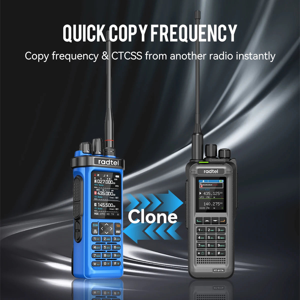 Radtel RT-950 PRO Blue + Programming Cable Walkie Talkie with GPS APRS 10W Bluetooth Phone Programming Ham Radio RT-950PRO SSB