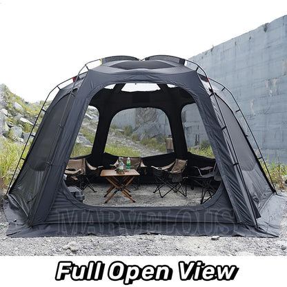 Hot Selling Large Connectable Big Family Camping Tent Dia. 460cm Geodesic Dome Tent with Modular Pod Tent Design 5 Bedrooms