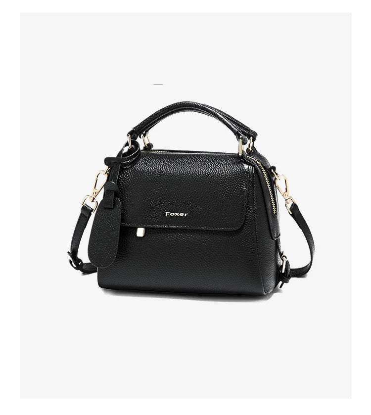 FOXER 2026 Fashion Women's Handbag Cow Leather Lady Shoulder Bag Light Luxury Crossbody Bag for Daily & Commute