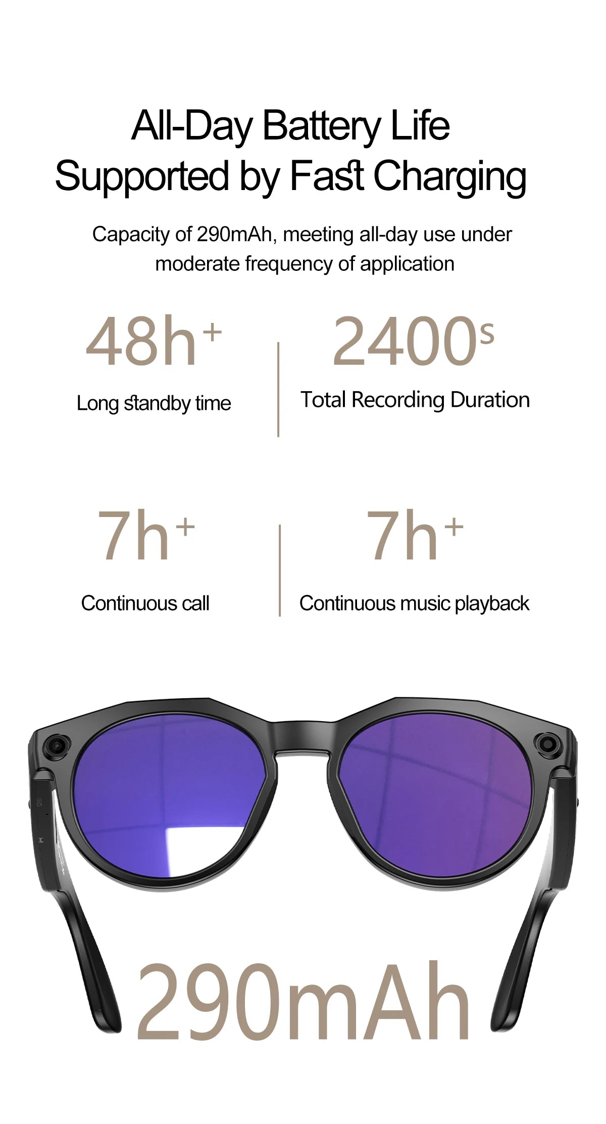 2026 New AI Smart Glasses 8MP Camera 1080P Video Shooting Real-time Translation SI BT Call Music Play Voice Recording Sunglasses