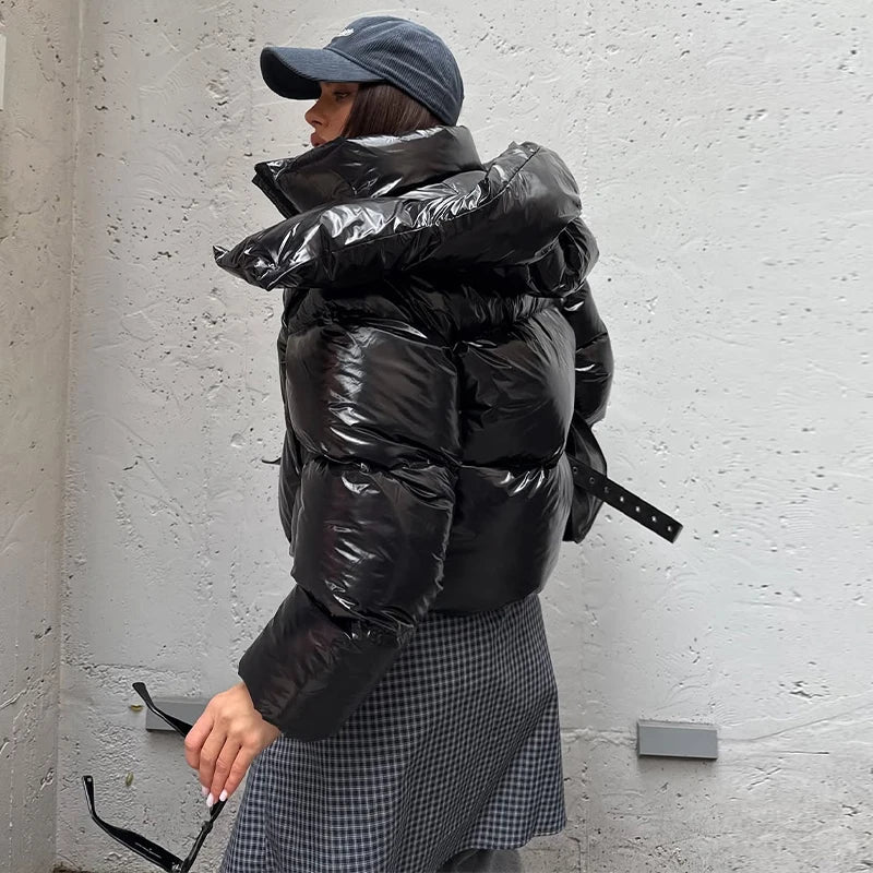 Detachable Sleeve Hooded Quilted Jackets 2026 Winter Ladies Solid 2-in-1 Zippers Waistcoat Cotton Coats Women's Warm Outwear