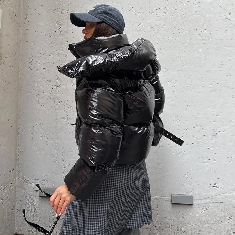 Detachable Sleeve Hooded Quilted Jackets 2026 Winter Ladies Solid 2-in-1 Zippers Waistcoat Cotton Coats Women's Warm Outwear