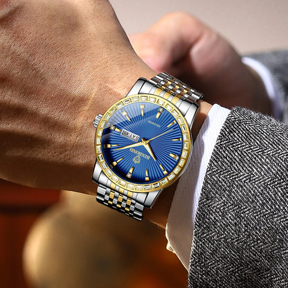 BINBOND Luxury Quartz Watches For Men Luminous Waterproof Men's Wristwatch Reloj Hombre Original Man Watch With Diamond