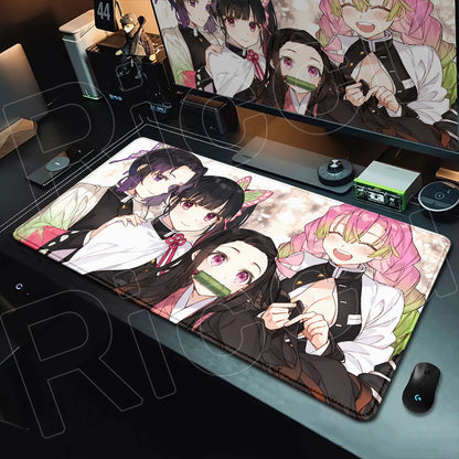 HD Printing Anime Mousepad Non-slip Rubber Base Office Deskmat XXL Student Writing Keyboard D-Demon Slayer Pc Gaming Accessories