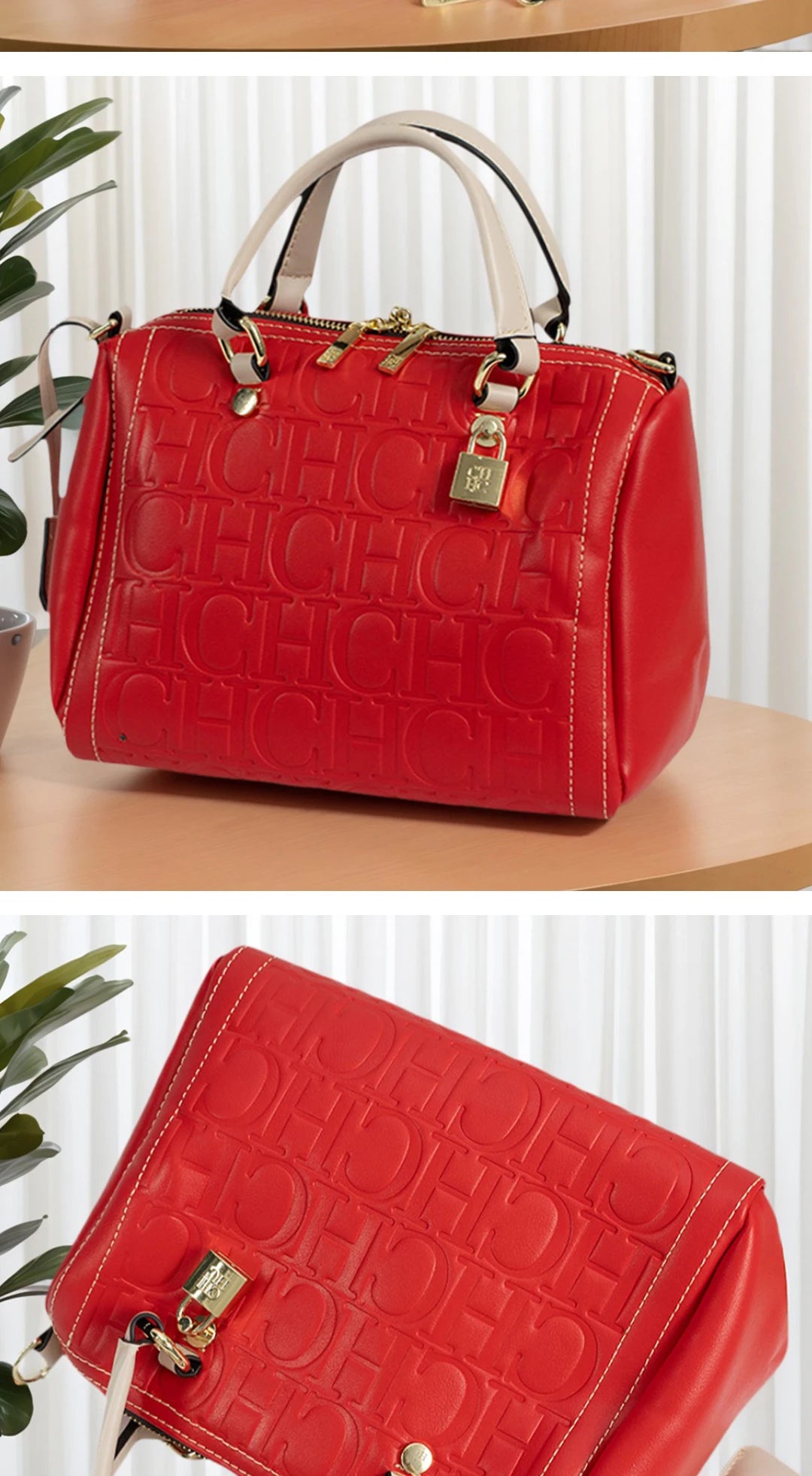 CH Autumn/Winter Christmas Fashion PU Material Lock Lock Design Women's Crossbody Bag 2026 Designer New Handbag Trendy Brand