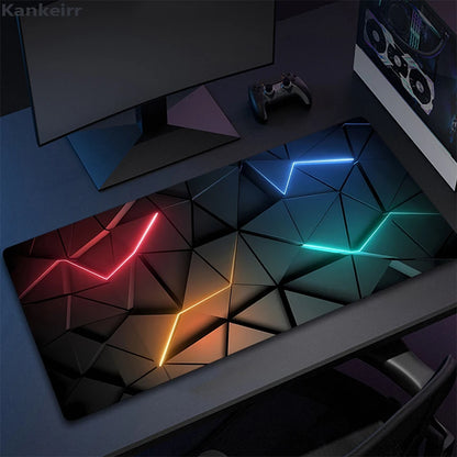 XXL 3D Cool Geometry Mouse Pad Large Computer Rug Office Table Mat 90x40cm Rubber Anti-slip Gaming Keyboard Mousepads Desk Pads