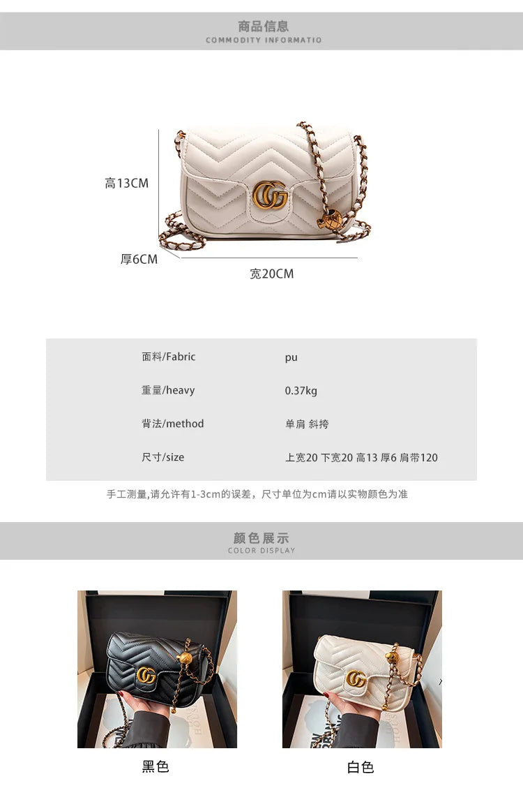 2026 Light Luxury Fashion Women'S  Shoulder Crossbody Bag Niche New Underarm Bag Fashionable Chain Bag Handbag Bag For Women