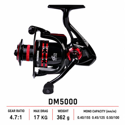 1000-8000 Full Metal Spinning Fishing Reel 4.7:1-5.2:1 23KG Max Drag Long Cast Carp Sea Fishing Wheel Accessories