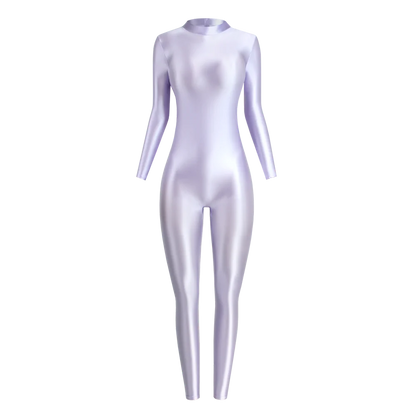 MJINM Sexy Shiny Bodysuit Tight-fitting Oil Smooth Back Zipper Overalls Yoga Zentai Suits Casual Sport Tights Catsuit Jumpsuits