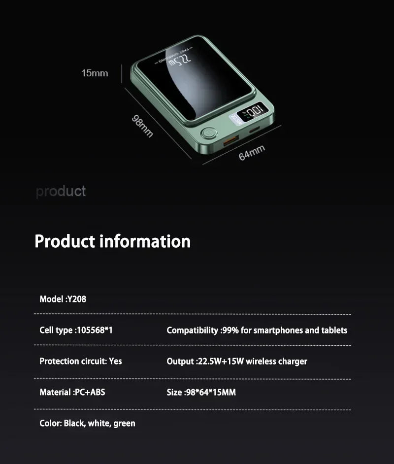 Lenovo PD22.5W Magnetic Wireless Large‑Capacity 500000mAh Portable Fast Charging External Battery Power Bank For iPhone Samsung