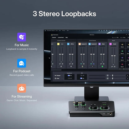 MAONO P2 Hybrid USB Audio Interface Mixers Dual XLR for PC Phone iPad Guitar 56dB Gain Loopback for Podcast Streaming Recording