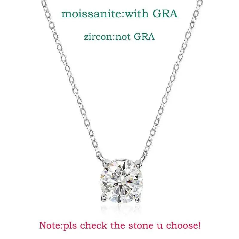 TY 925 Sterling Silver Moissanite Women's Necklace 1-5 Carat Moissanite Three Colors D Color With Certificate Fine Ewelry Gift