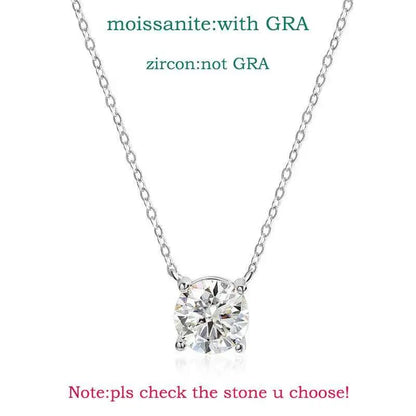 TY 925 Sterling Silver Moissanite Women's Necklace 1-5 Carat Moissanite Three Colors D Color With Certificate Fine Ewelry Gift