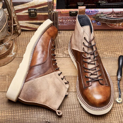 New Vintage British Men Shoes High Quality Japanese Outdoor Cow Leather Boots Spring Autumn Ankle Boots Men Motorcycle Boots