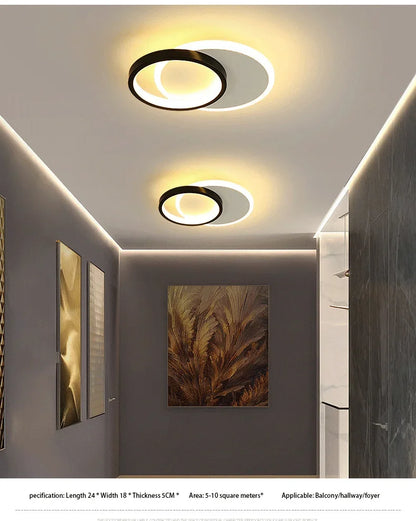 Modern 3 Color Temperature LED Ceiling Lamp Baked Enamel Many Styles Hallway Lamps Balcony Lights Bedroom Living Room 90V-260V