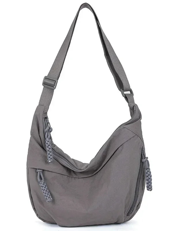 Trendy Women's Soft Cloth Shoulder Bag Solid Color Student Casual Style Big Handbags Crossbody Bags for Women Shoulder Hobos Bag