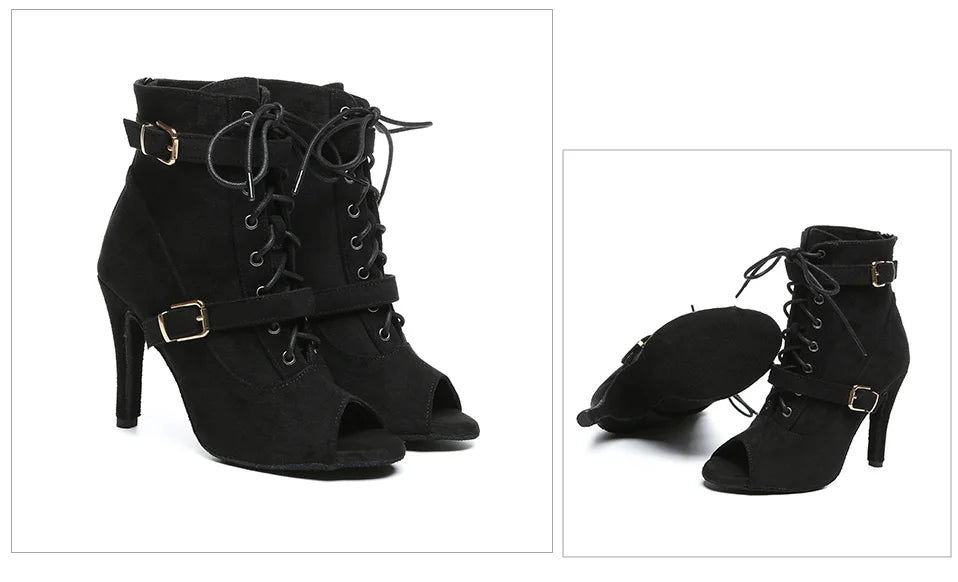 SWDZM New Ladies Dance Shoes Ballroom Dance Boots Denim Jazz Dance Shoes Girls Sexy Pole Dance Ballroom Dance Cowboy Boots