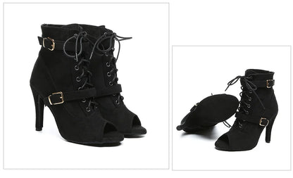 SWDZM New Ladies Dance Shoes Ballroom Dance Boots Denim Jazz Dance Shoes Girls Sexy Pole Dance Ballroom Dance Cowboy Boots