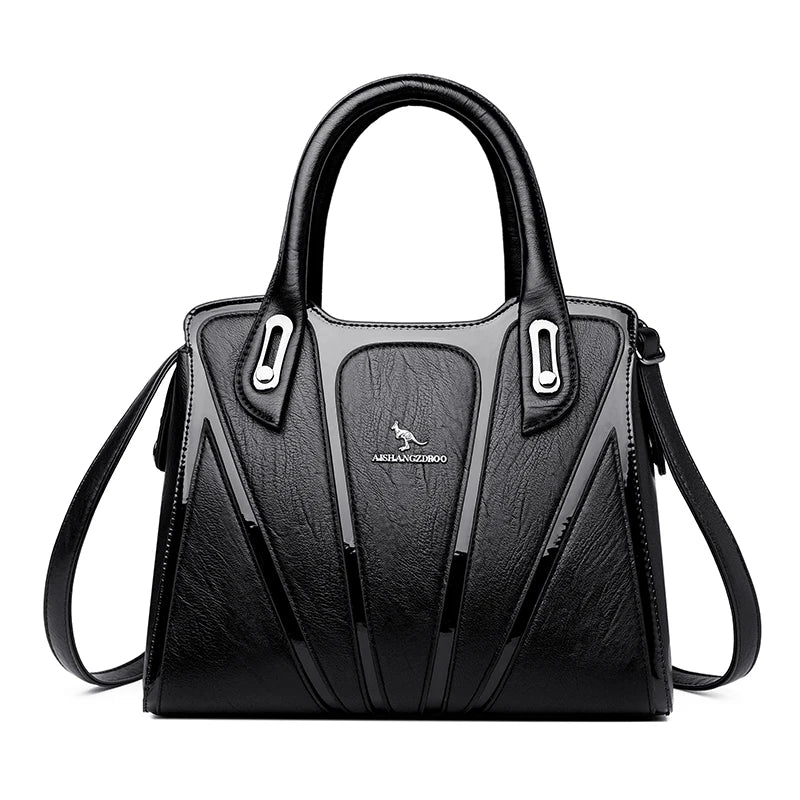 3 Layers Large Capacity Designer Women Top-Handle Bags Shoulder Crossbody Bags for Women Luxury Patent Leather Casual Tote Bag