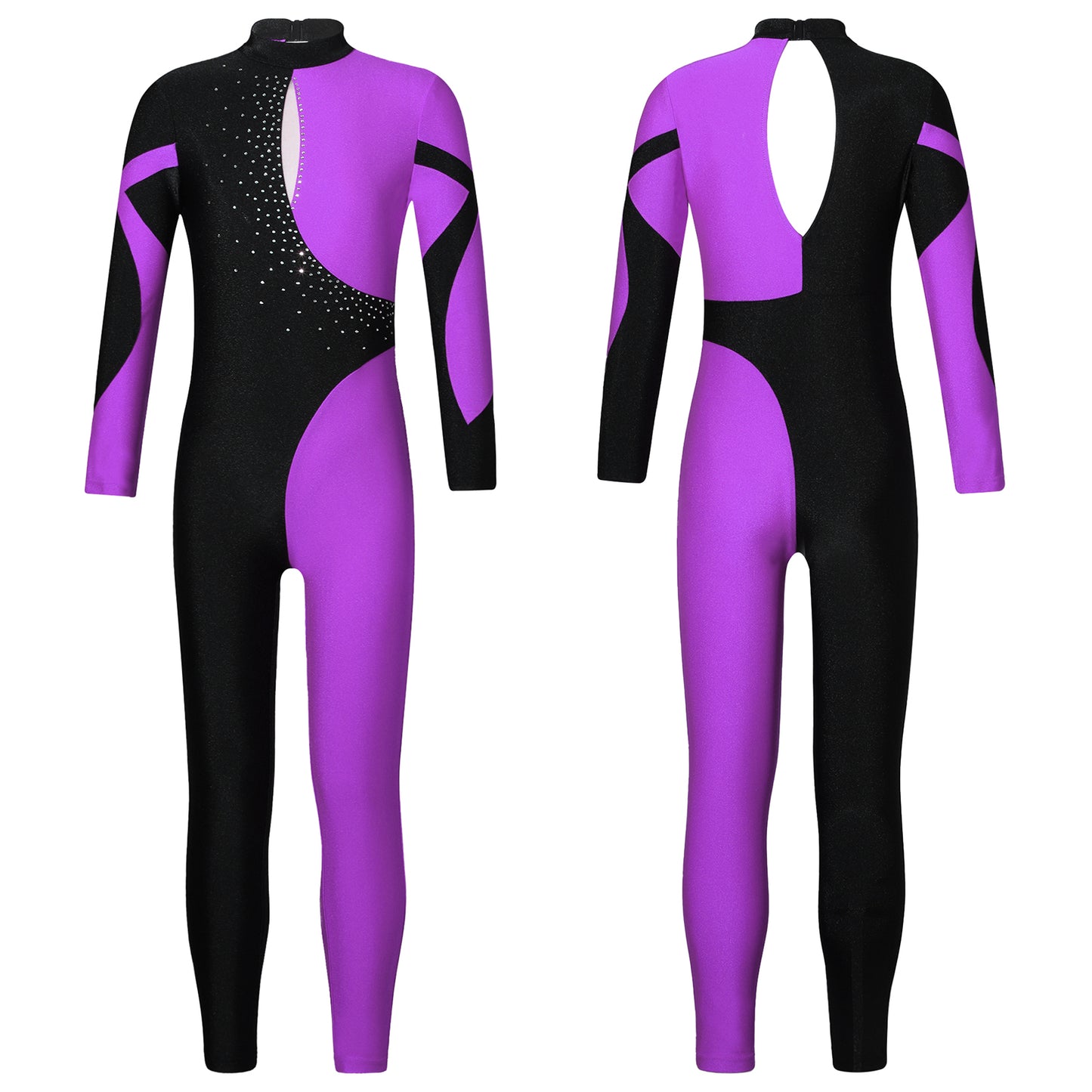 Kids Girls Long Sleeve Gymnastics Leotard Bodysuit Teens Gymnastics Jumpsuit for Girl Children Ballet Dance Costume Dancewear