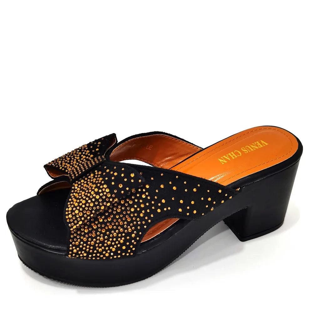 2023 Fashion Women Summer Autumn Skid-proof Square Toe Shoes  Heels Italian Woman Wedding for Party Shoes