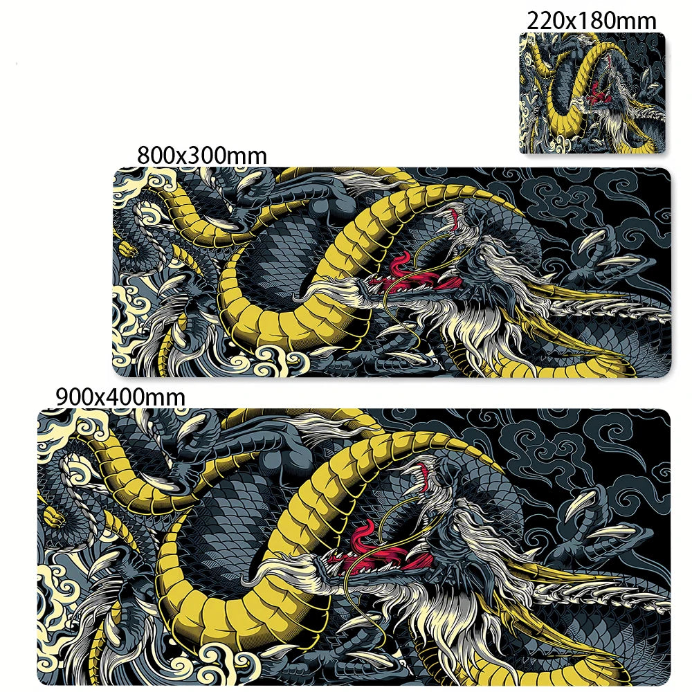Black and White Dragon Mouse Pad Large Gaming Mousepads Computer Mousepad Mouse Mat 90x40cm Desk Pads For PC Keyboard Mats Table