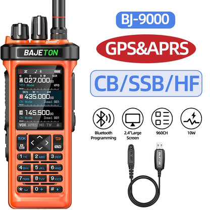 BAJETON BJ-9000 Walkie Talkie Bluetooth Programming GPS APRS 10W CB/SSB/HF Wireless Copy Frequency For RT-950PRO RT-950 Radio