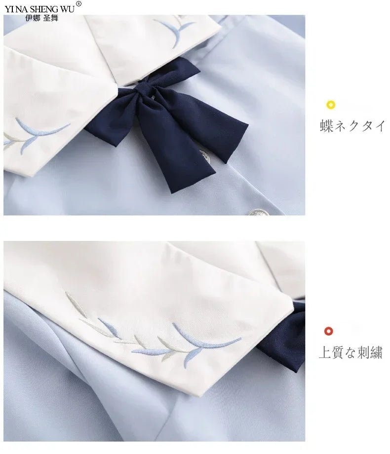 Japanese School JK Uniform Long Short Sleeve Shirt Pleated Skirt Suits Teenage Girls Cheerleading Chorus Party Sailor Uniforms