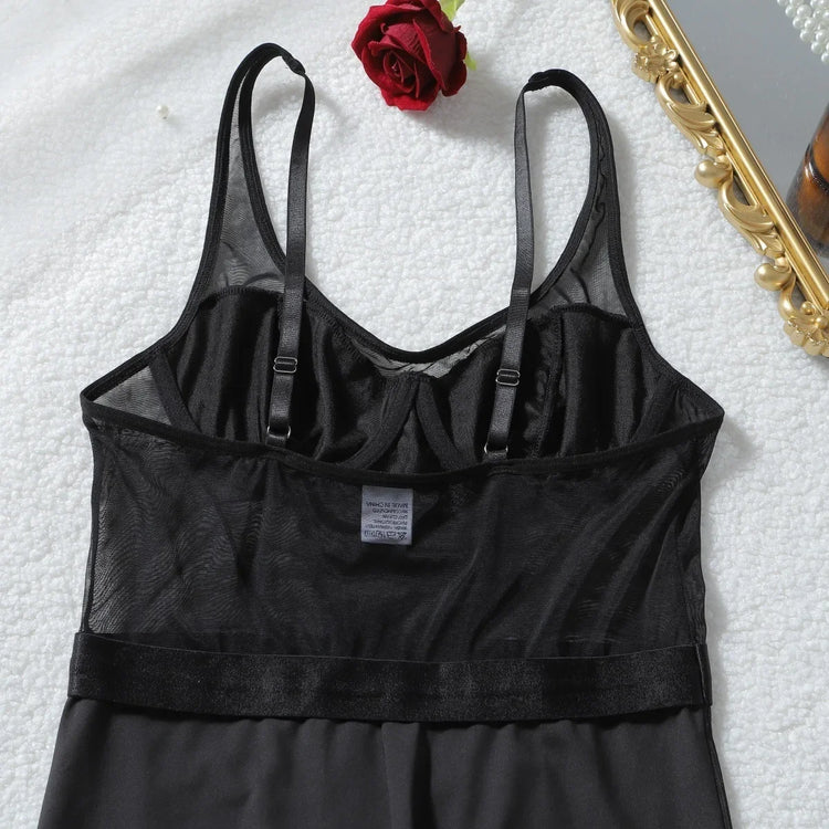 Cougar Lingeries Femme Ultra Hot Sexy Intimate Patchwork Jumpsuit Slim Sheer Mesh Onepiece Dance Clubwear Spicy Girls' Outfits