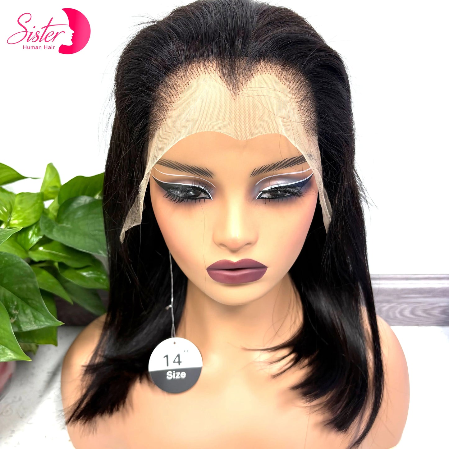 300% Density 13x4 M-Line Lace Frontal Straight Human Hair Wig Bob Wigs 20 22inch Natural PrePlucked Remy Hair Wigs For Women