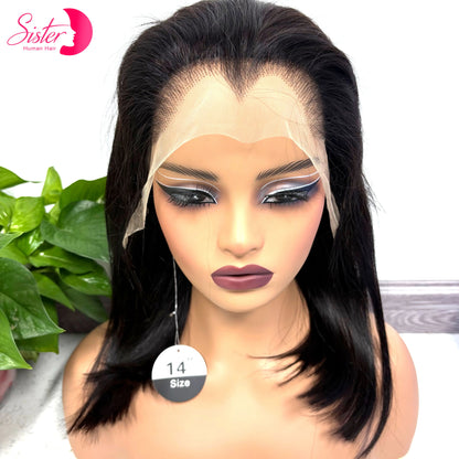 300% Density 13x4 M-Line Lace Frontal Straight Human Hair Wig Bob Wigs 20 22inch Natural PrePlucked Remy Hair Wigs For Women
