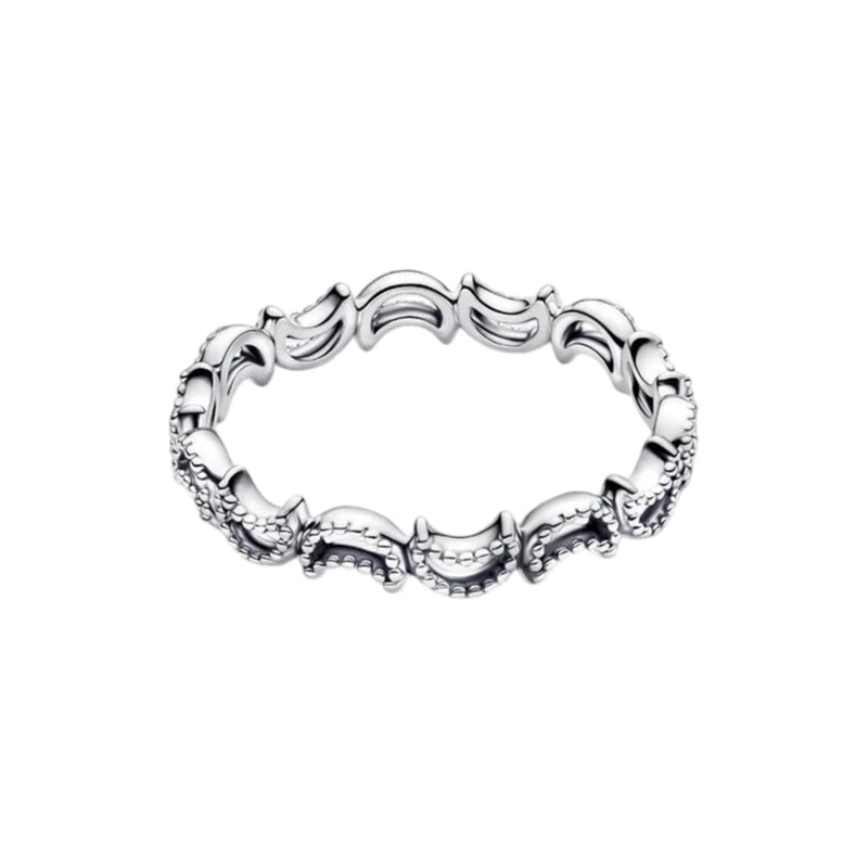 2026 New 925 Silver Sparkling Heart Princess Crown Heart-to-Heart Ring Fashion DIY Charm Jewelry Exquisite Gift