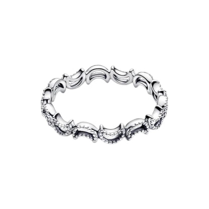 2026 New 925 Silver Sparkling Heart Princess Crown Heart-to-Heart Ring Fashion DIY Charm Jewelry Exquisite Gift