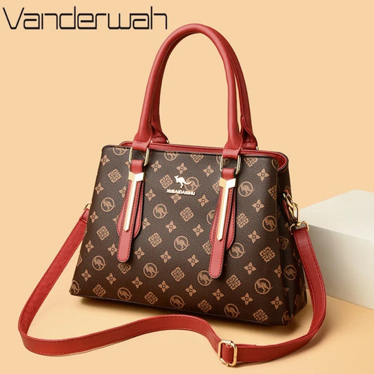 Luxury Women Handbag Fashion Print Large Capacity Shoulder Crossbody Bag Leisure Designer Soft Leather Ladies Purses and Handbag