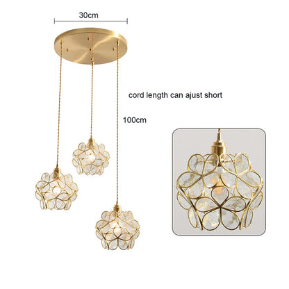 Modern Glass Pendant Lights for Restaurant Cafe Decoration Hanging Lamp Ceiling Chandeliers Nordic Flower Lighting Hotel Decor