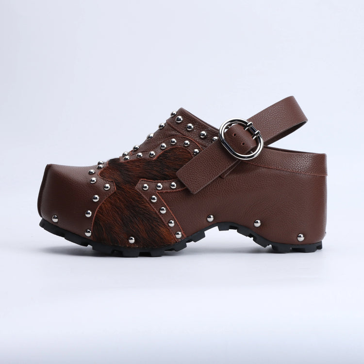 Luxury Designer Mule Sandals for Women,Handmade Lambskin&Cowhide Fur,Rubber Sole,Latex Insole,Adjustable Zipper,Trendy Summer