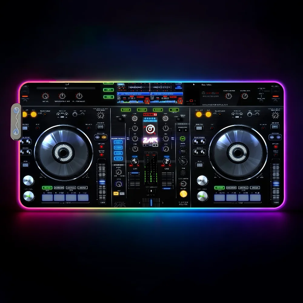 Music Pioneer DJ  Mouse Pad Waterproof RGB LED Light Colorful Game Keyboard Non-slip Cover Desk-mat Surface