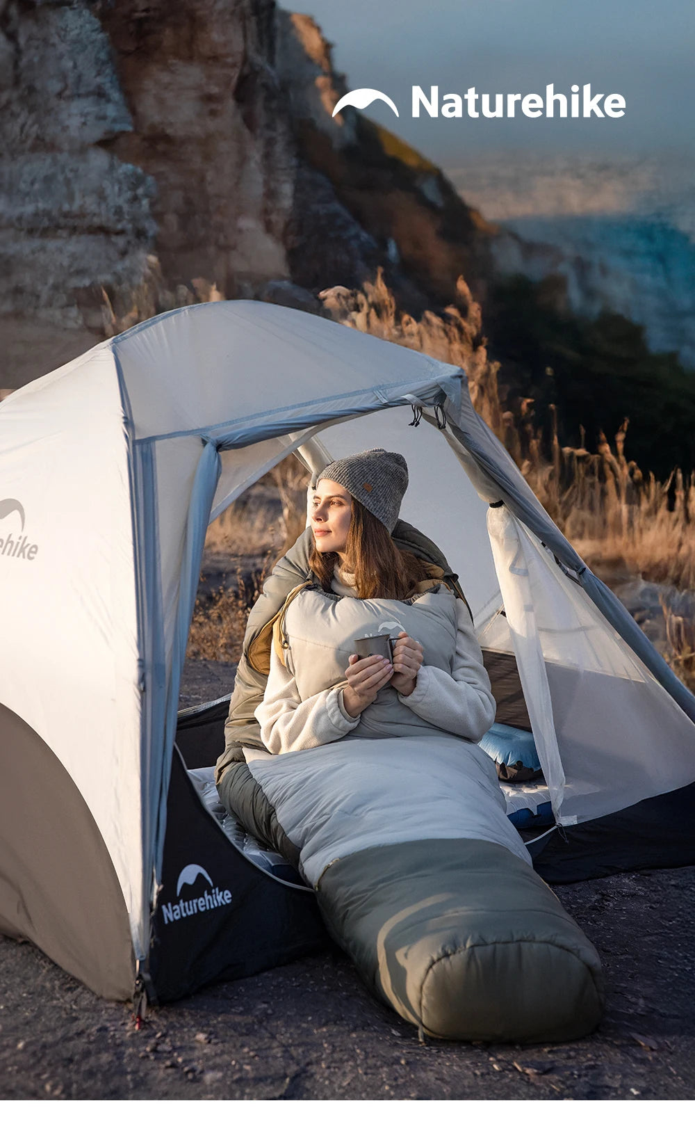 Naturehike MG120 MG270 Mummy Sleeping Bag -2~5℃ Ultralight Camping Hiking Cotton Warm Thermal Winter Machine Washable Tour Gear