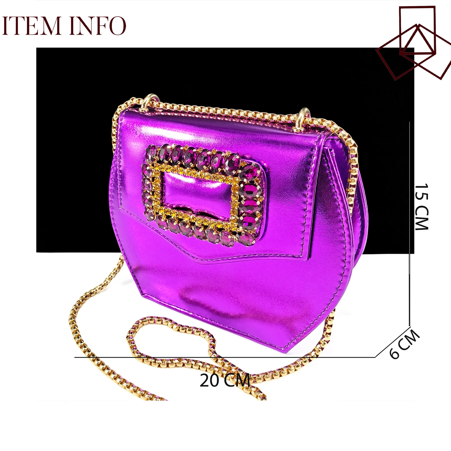 New Arrival Mature Style Purple Color Party Wedding Pointed Toe High Heel Women Shoes and Bag Set Decorated With Rhinestoe