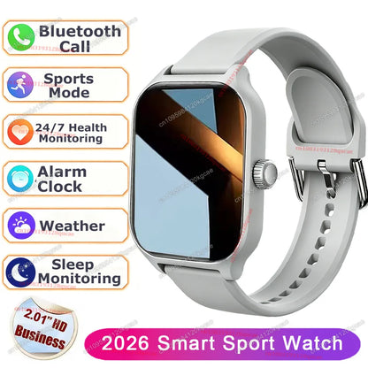 Men Women Smart Watch 2.01'' Waterproof Fitness Sports Watch Answer Call Sleep Sport Pedometer Information Alerts Smartwatch New