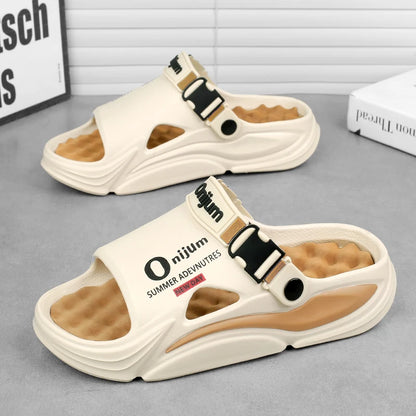 Summer Men's Massage Slippers Outdoor Sandals Beach Comfortable Indoor Slides Water Clogs Casual Shoes Men Women Home Slippers