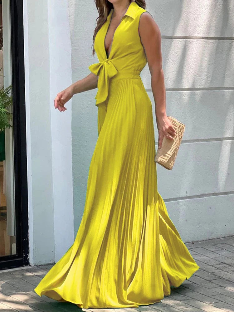 Women's Sleeveless Bodysuit Loose Wide leg pants Sexy V Neck Sleeveless Full Jumpsuits Fashion Casual Lady Streewear Overalls