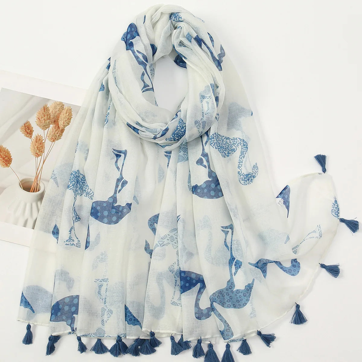 2025 Japanese Boho Linen Scarf: Vintage Floral Print Patchwork Shawl - Sun Protection Fringe Wrap Women