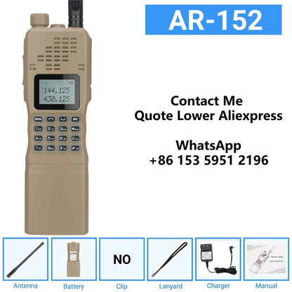 Baofeng AR-152 Dual Band VHF/UHF 136-174/400-520MHz Tactical Ham Radio AN/PRC-152 12000mAh Walkie Talkie