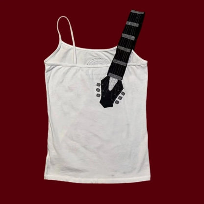 Women's Y2K Punk Sling Vest Retro Electric Guitar Star Print Sleeveless Camisole Indie Rock Street Casual Tank Top